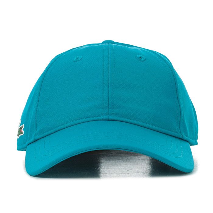 Mens Lacoste Baseball Cap  Turquoise. <BR><BR>- Adjustable strap.<BR>- Breathable eyelets. <BR>- Decorative overstitching. <BR>- Fabric sweatband built in.<BR>- Embroidered green crocodile on side. <BR>- Curved peak finish. <BR>- 100% polyester. Machine washable. <BR>- Ref: RK244700B9V