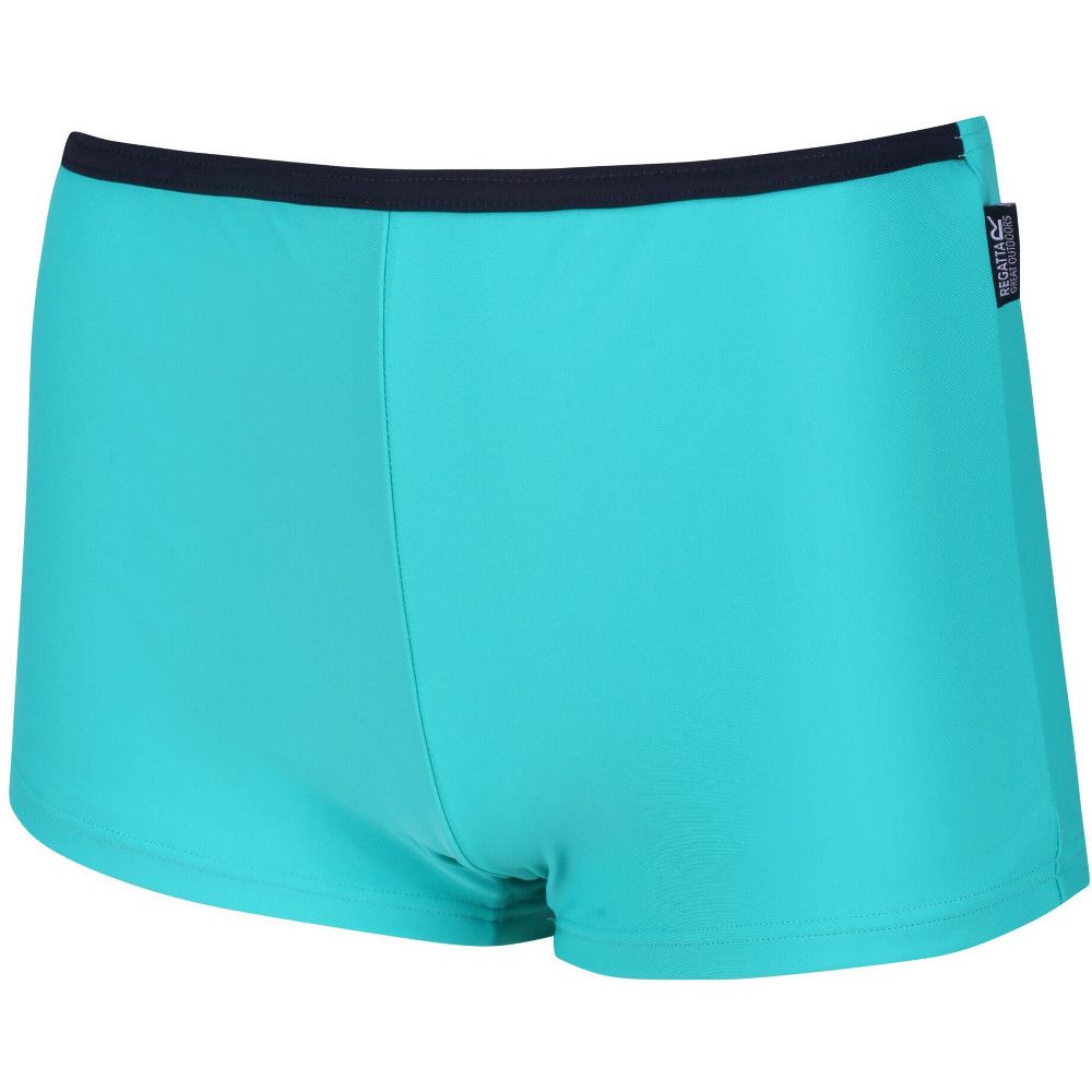 Mix and match your favourite styles from our Aceana Collection to create your perfect two-piece swimsuit. The Aceana Bikini Shorts are made of soft-touch stretch fabric cut to sit above the hip and cover the bottom. With a slim contrast colour band around the waist and small Regatta tab on the left hip.�