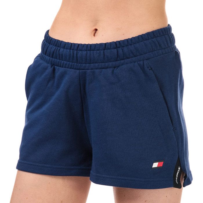 Tommy Hilfiger Women's Bio Cool Tape Detail Shorts in Blue