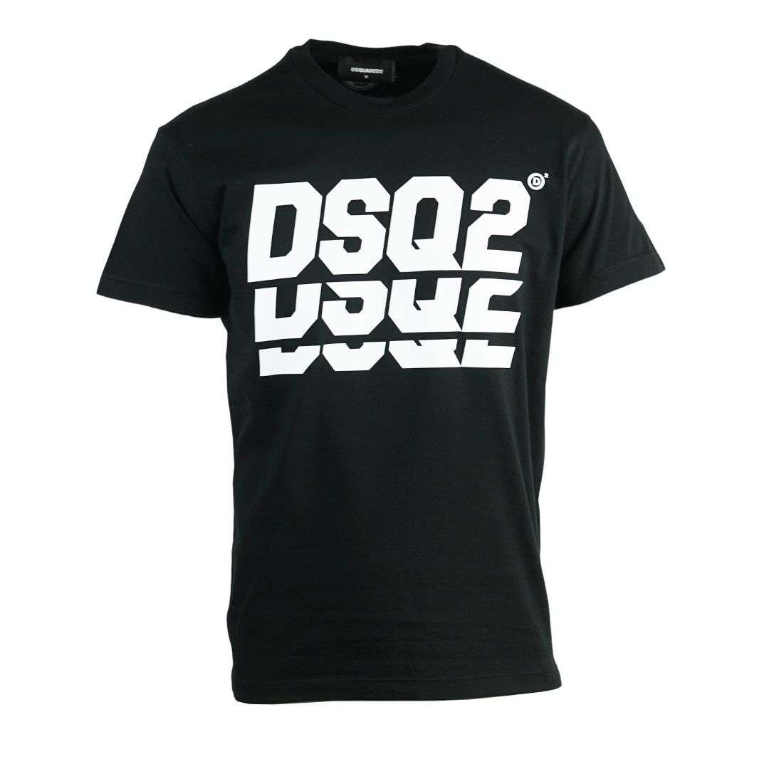 Dsquared2 Layered Logo Cool Fit Black T-Shirt. Short Sleeved Black Tee. Cool Fit Style, Fits True To Size. 100% Cotton. Dsquared2 Layered White Logo. S71GD0809 S20694 900