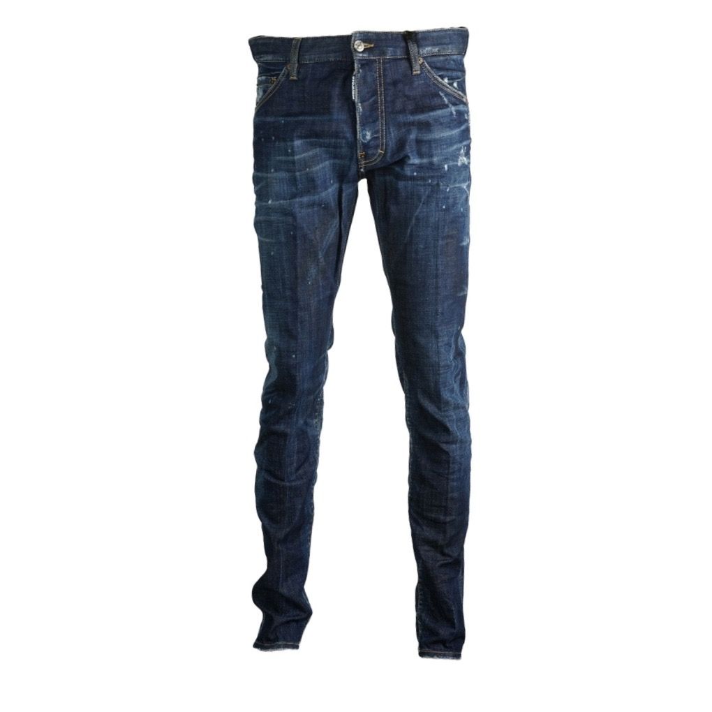 Dsquared2 Cool Guy Jean Paint Spray Jeans. D2 Cool Guy Jean S71LB0629 S30342 470. Stretch Denim 98% Cotton 2% Elastane. Button Fly. Slim Fit With A Tapered Leg. Large Branded Badge ,Paint Splash Detail, Destroyed Reinforced Denim