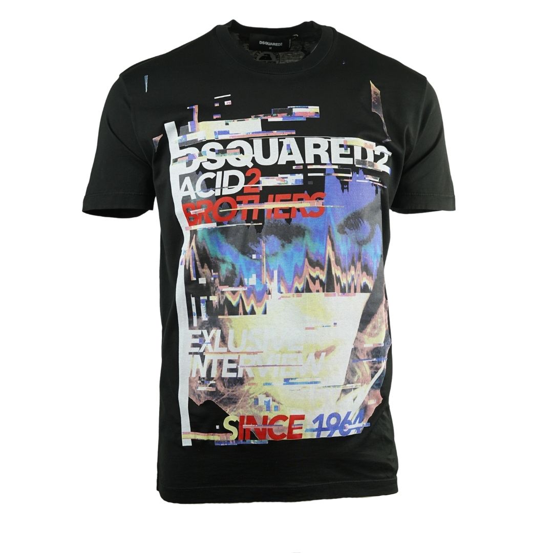 Dsquared2 Acid2 Cool Fit Black T-Shirt. Short Sleeved Black Tee. Cool Fit Style, Fits True To Size. 100% Cotton. Made In Italy. S74GD0547 S22427 900