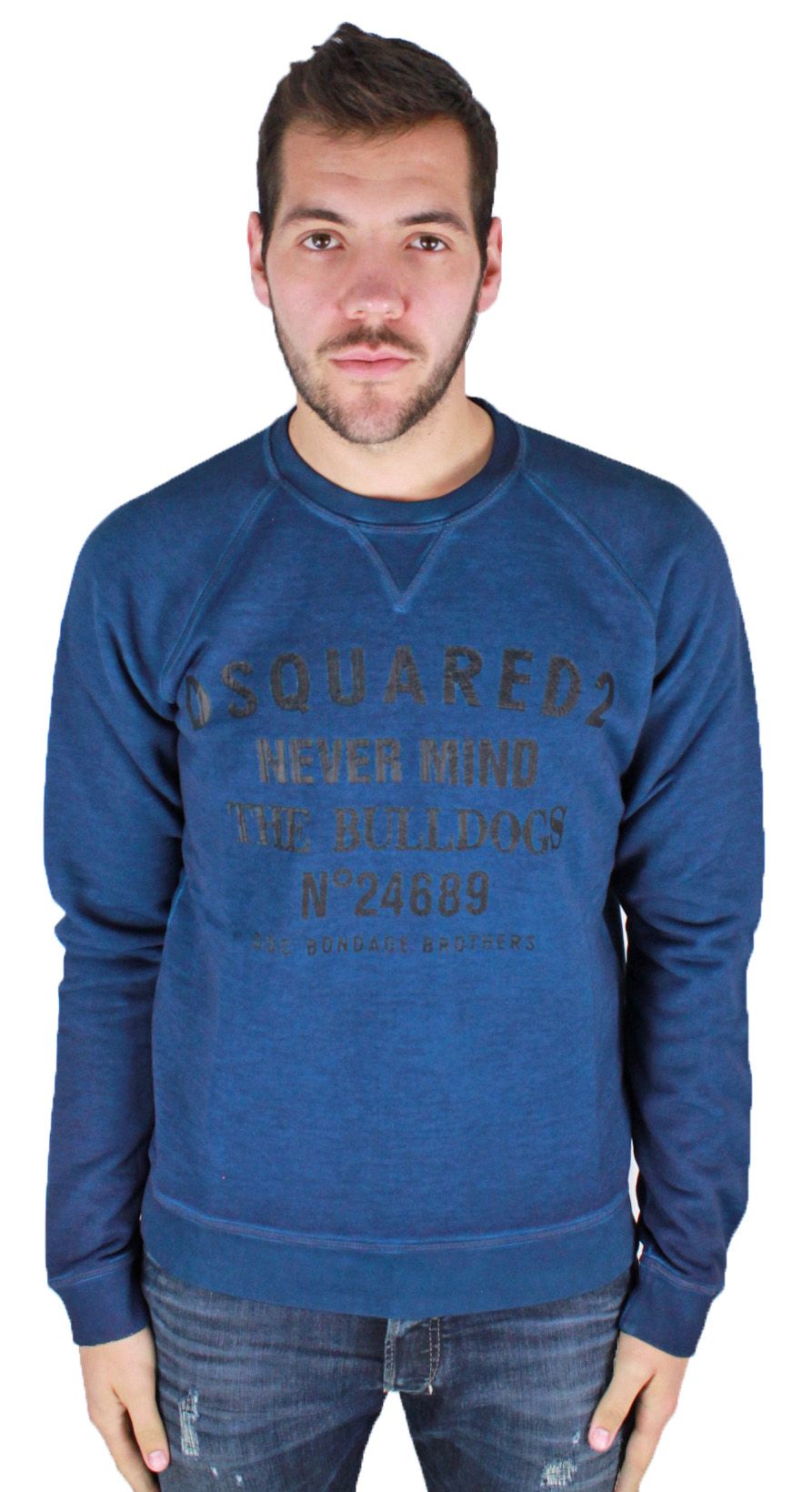 DSquared2 S74GU0139 505 Jumper. DSquared2 Blue Jumper. 100% Cotton. Made in Italy. DSquared2 Branding on Front of Jumper. RRP �245