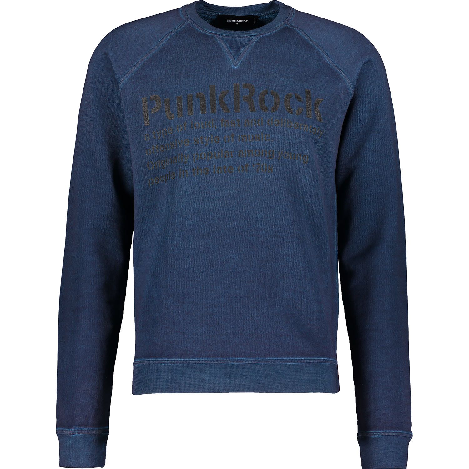 DSquared2 S74GU0140 505 Jumper. DSquared2 Blue Jumper. 100% Cotton. Made in Italy. Graphic on Front of Sweater.
