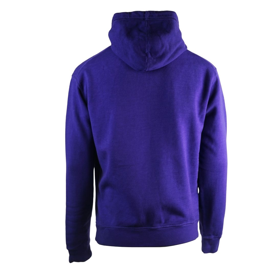 Dsquared2 New Dan Fit Large Logo Purple Hoodie. Dsquared2 S74GU0358 S25030 382 Hoodie. 100% Cotton, Made It Italy. Large Branded Logo On Chest. New Dan Fit, Regular Fit, Fits True To Size. Elasticated Sleeve Endings and Waist Band