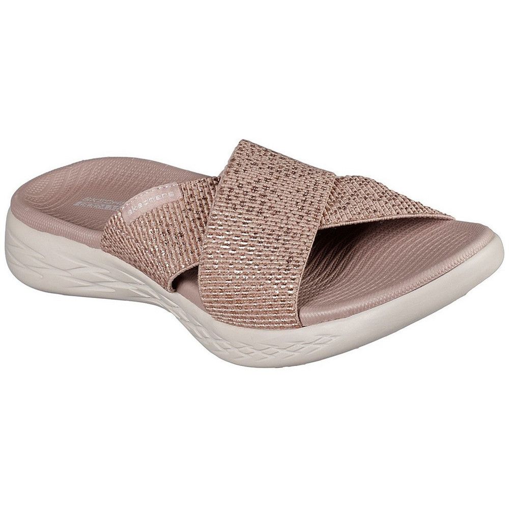 Skechers Womens On The Go 600 Glistening Slip On Sliders