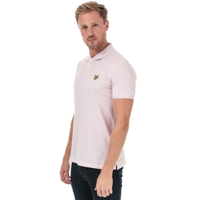 Mens Lyle And Scott Plain Polo Shirt in dusky lilac.<BR><BR>- Ribbed polo collar.<BR>- Three button placket.<BR>- Short sleeves with ribbed cuffs.<BR>- Even vented hem.<BR>- Embroidered eagle logo at left chest.<BR>- Woven herringbone back neck tape.<BR>- Regular fit.<BR>- 100% Cotton piqué.  Machine washable.<BR>- Ref: SP400VBZ460