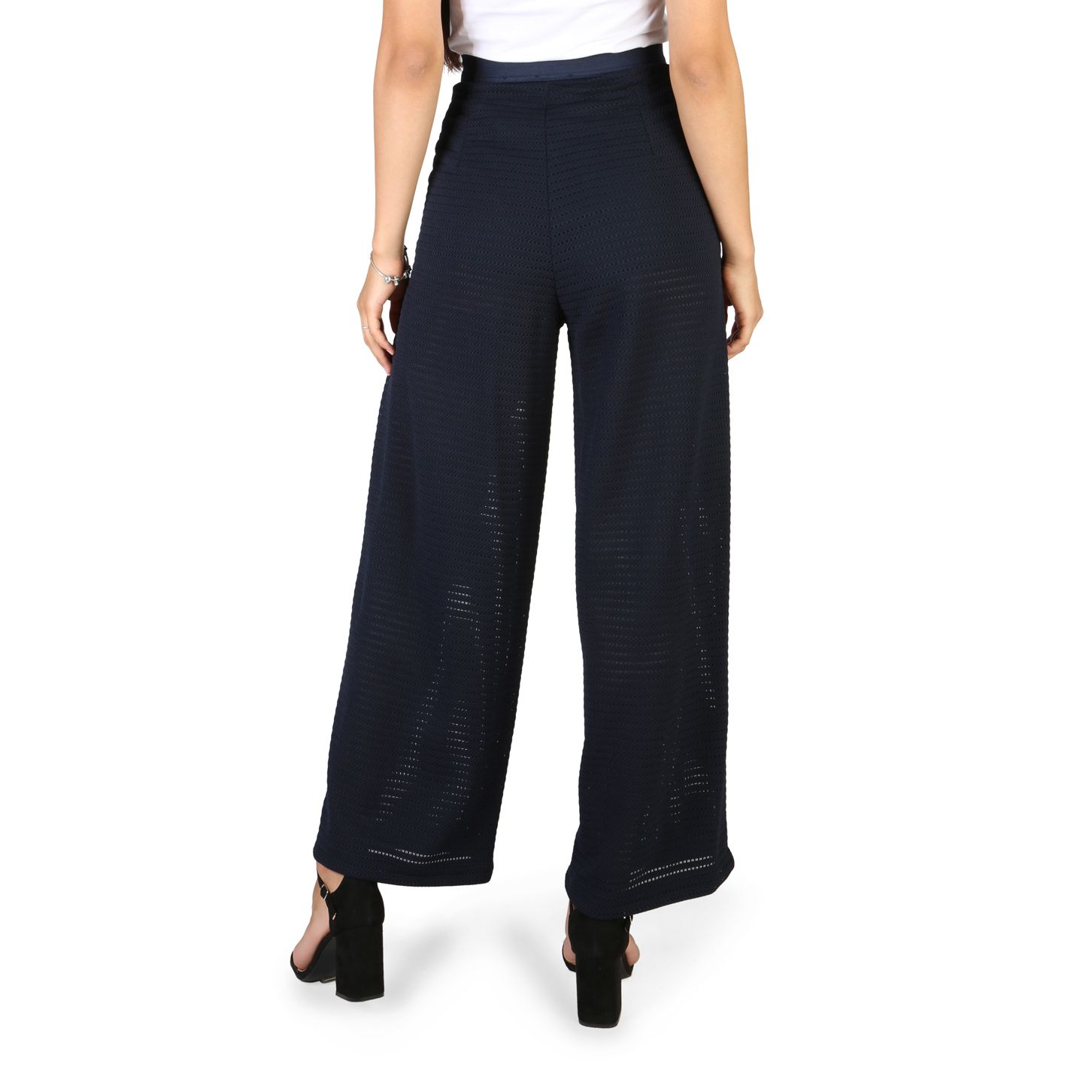 Gender: Woman <br> Type: Trousers <br> Fastening: elastic waistband <br> External pockets: 2 <br> Material: elastane 6%, polyester 94% <br> Main lining: polyamide 100% <br> Pattern: solid colour <br> Model height, cm: 175 <br> Model wears a size: 42