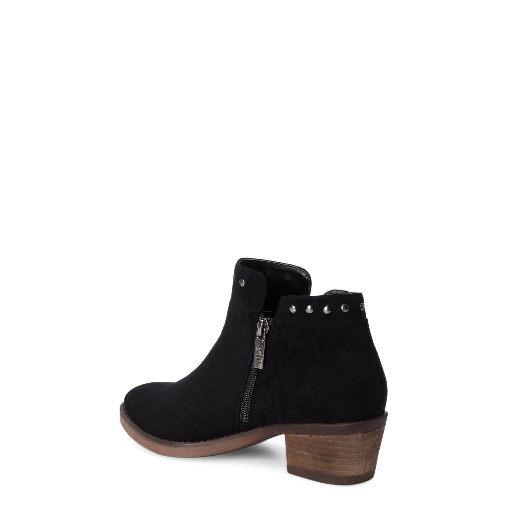 Collection: Fall/Winter <br> Gender: Woman <br> Type: Ankle boots <br> Upper: synthetic suede, fabric <br> Internal lining: synthetic material, fabric <br> Sole: rubber <br> Heel height cm: 5 <br> Details: studs, pointed toe, side zip