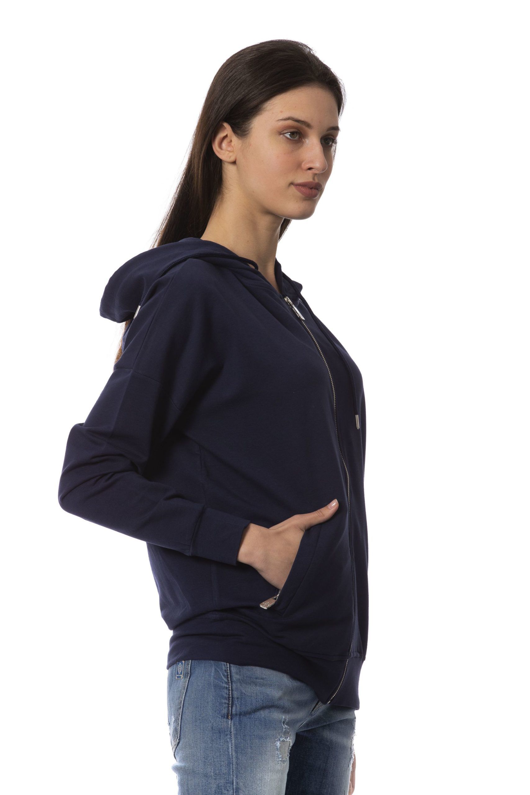 <p>Zipped Hooded Sweatshirt With Embroidery On Back</p>