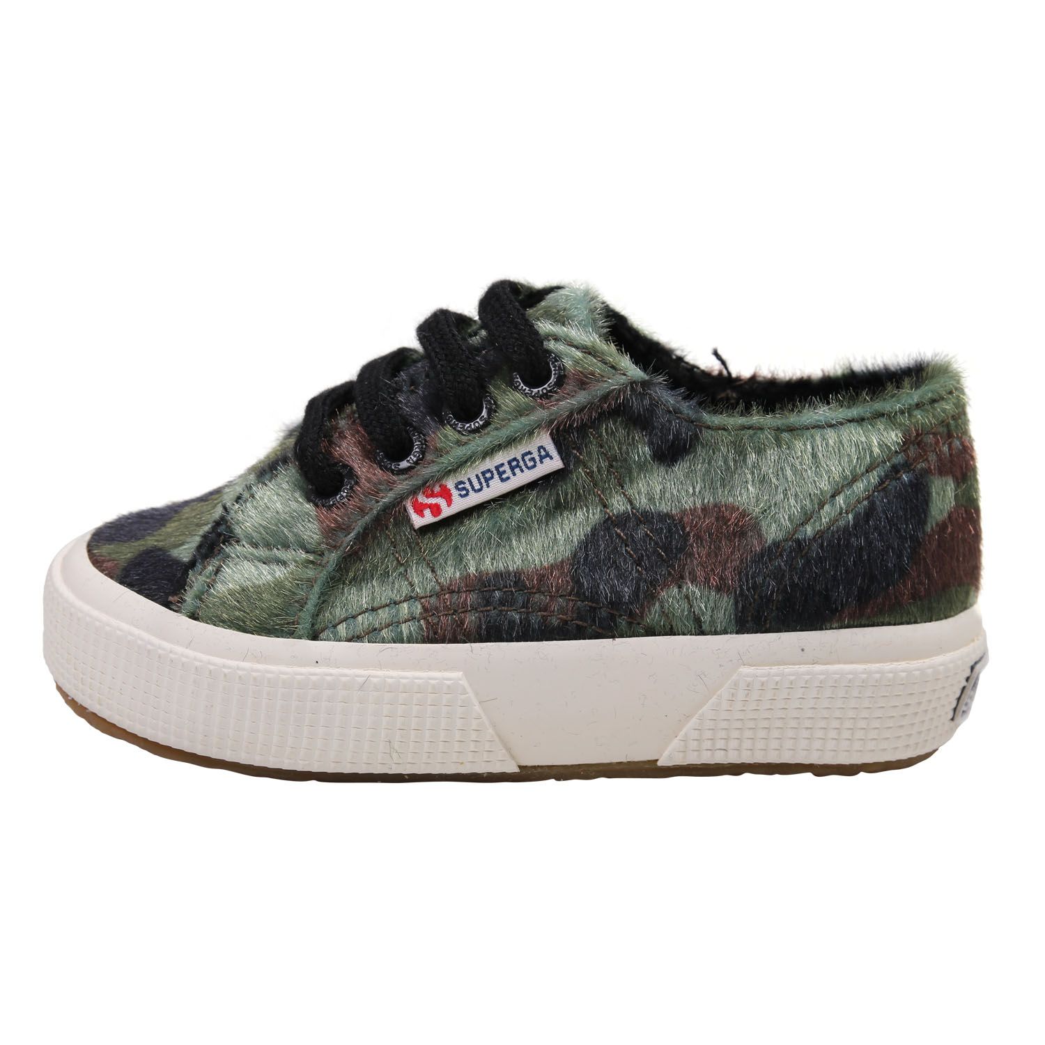 Superga green shoe - Shoe details with upper in camouflage print synthetic leather, microfleece lining and vulcanized natural rubber sole