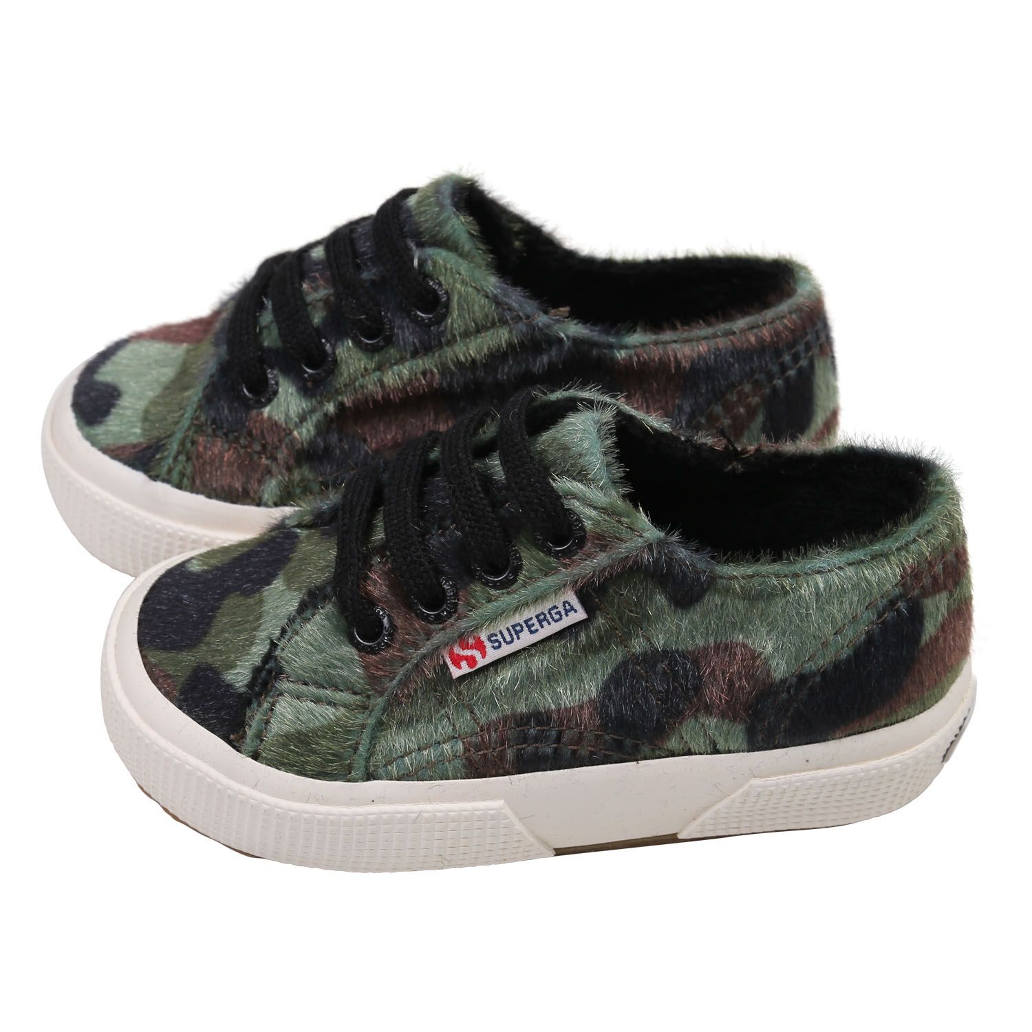 Superga green shoe - Shoe details with upper in camouflage print synthetic leather, microfleece lining and vulcanized natural rubber sole
