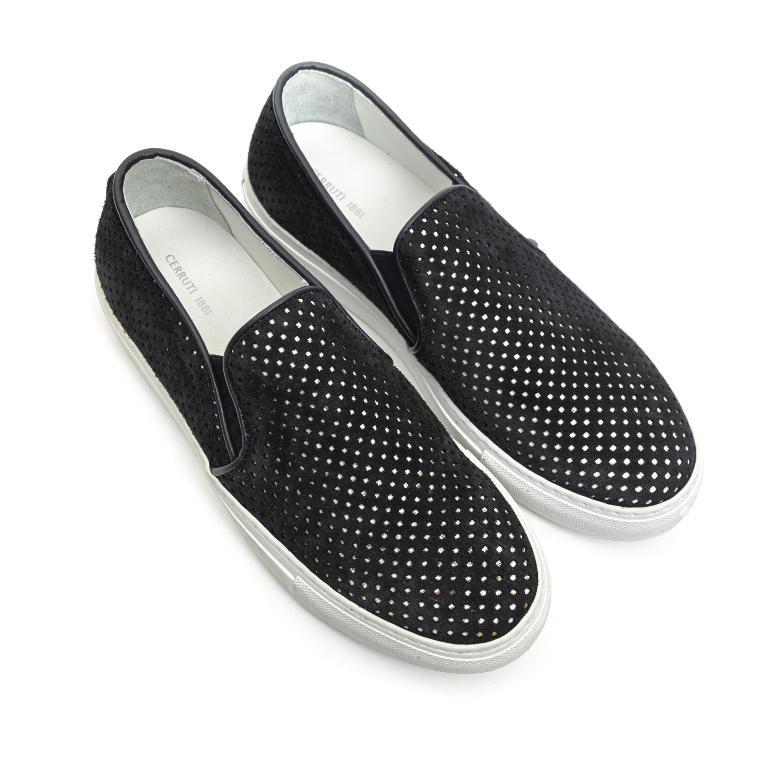 <p>Slip-on Shoes. Perforated Suede And Leather Edges. Rubber Sole</p>