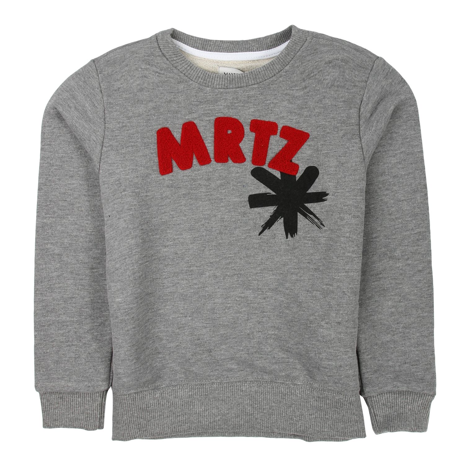 Manuel Ritz melange gray sweatshirt -Details long-sleeved sweatshirt with elastic cuffs, U-neck, gray melange bottom, front with detailed logo visible in the center, basic back -Hand wash