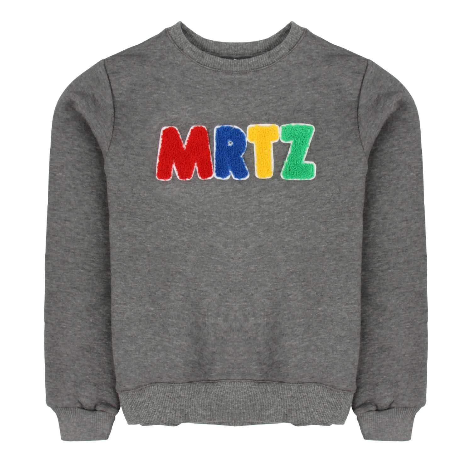 Manuel Ritz anthracite sweatshirt -Details long-sleeved sweatshirt with elastic cuffs, U-neck, anthracite gray background, front with multicolor logo, basic back, elastic hem -Hand wash