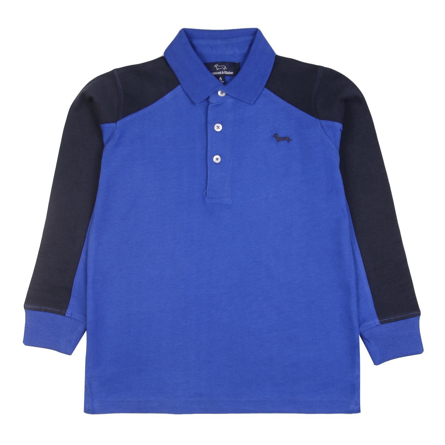 Harmont & Blaine ocean polo shirt -Details long-sleeved polo shirt, with contrasting color, elastic cuffs, classic collar, ocean blue in the center, logo visible on the chest, button closure -Hand wash