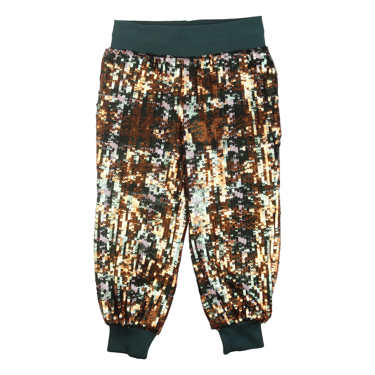 Alberta Ferretti forest green trousers -Details trousers with elastic waistband, completely in sequins, contrasting colors, elastic at the ankles -Hand wash