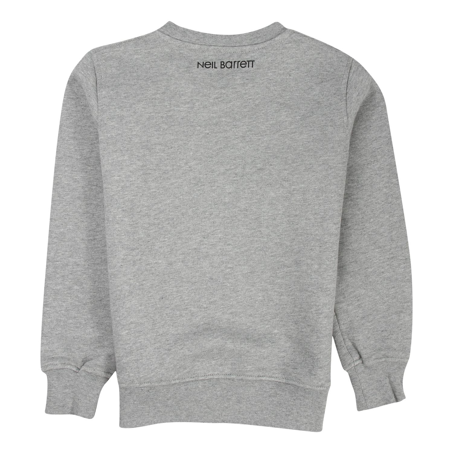Neil Barrett melange gray sweatshirt -Details long-sleeved sweatshirt with elastic cuffs, U-neck, gray background, front with lightning bolt depicted in the center in large size, basic back with visible logo -Washing max 30 °
