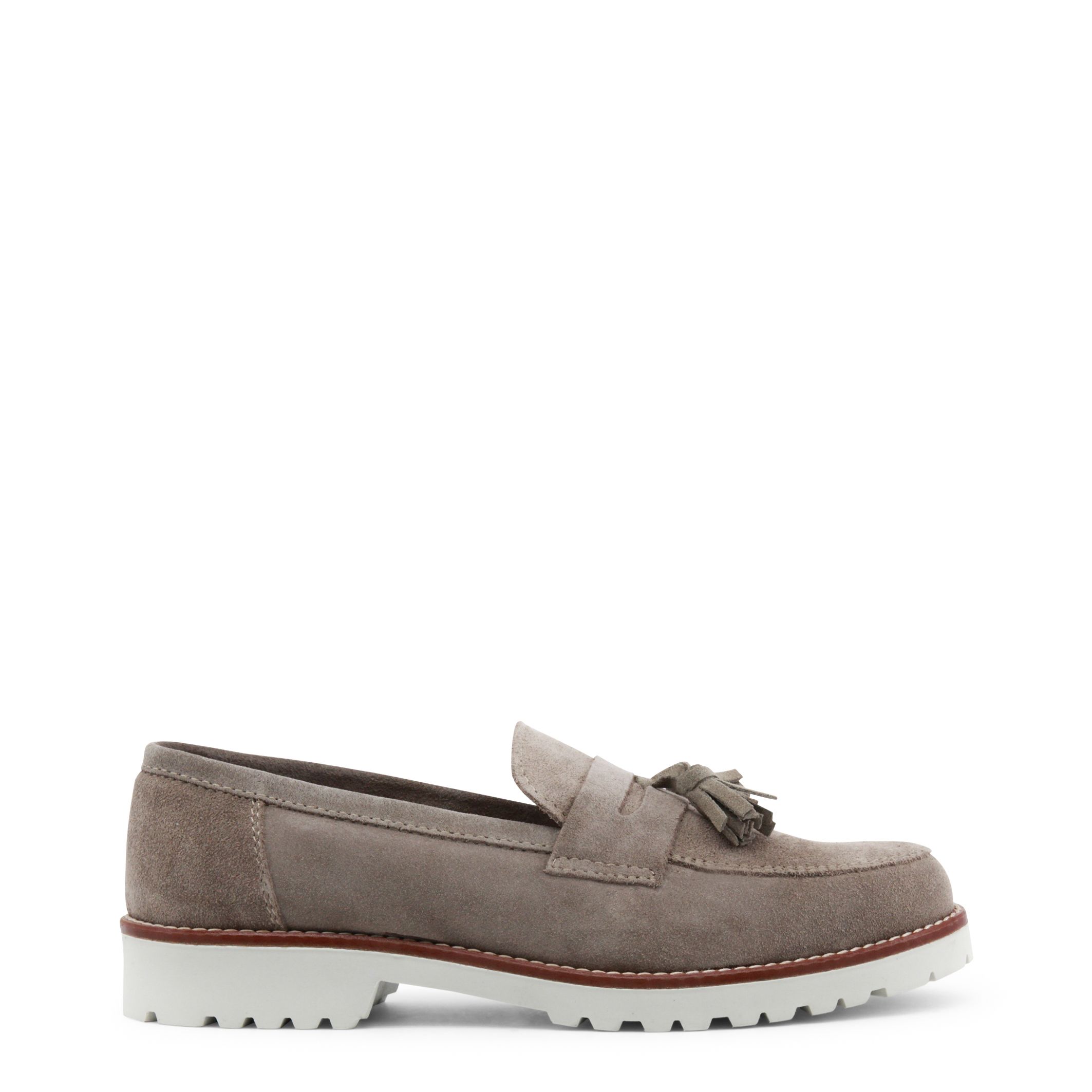 Made in: Italy <br> Collection: Spring/Summer <br> Gender: Woman <br> Type: Loafers <br> Upper: suede <br> Insole: leather <br> Internal lining: leather <br> Sole: rubber <br> Heel height cm: 3 <br> Details: tassels, round toe