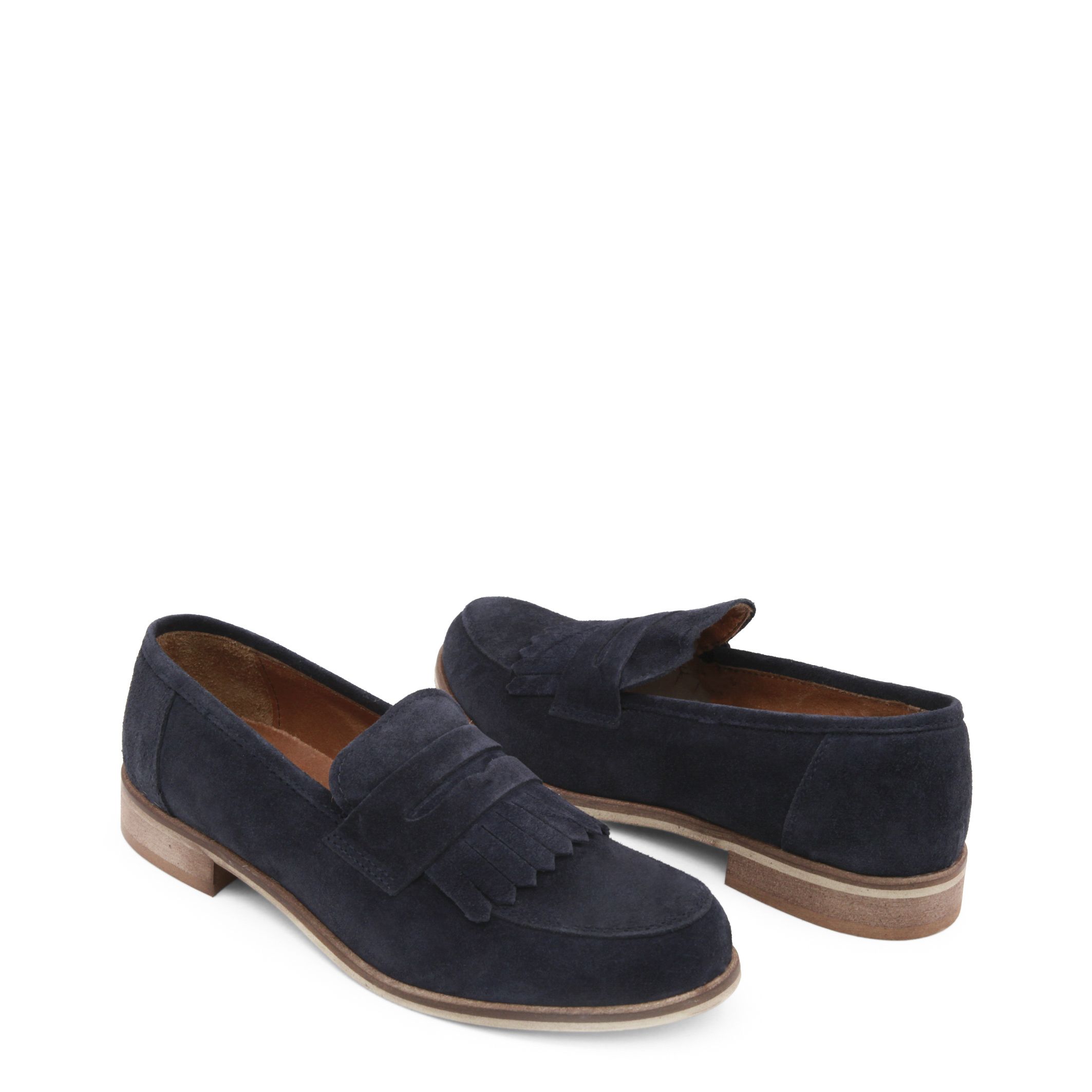 Made in: Italy <br> Collection: Spring/Summer <br> Gender: Woman <br> Type: Loafers <br> Upper: suede <br> Insole: leather <br> Internal lining: leather <br> Sole: tunit <br> Heel height cm: 2.5 <br> Details: fringes, round toe