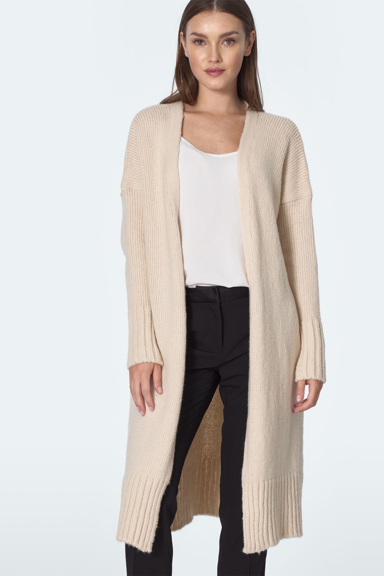 Long Cardigan in Ecru