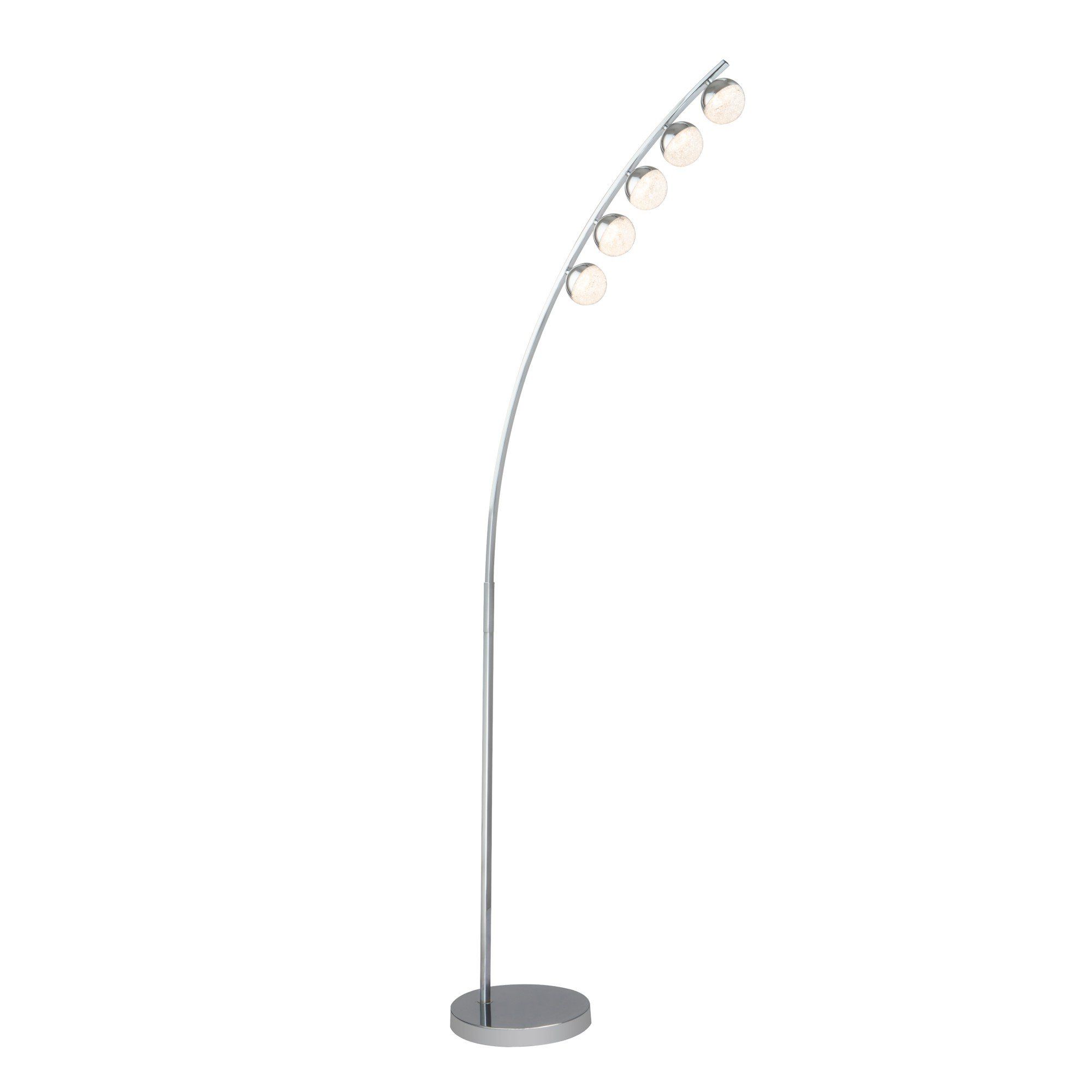 Tarvi Cool White LED 5 Light Polished Chrome 180cm Floor Lamp
