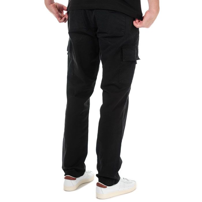 Mens Lyle And Scott Cargo Trousers in jet black.<BR><BR>- Zip fly and button fastening. <BR>- Front slant pockets. <BR>- Cargo pockets at thighs.<BR>- Rear patch pockets.<BR>- Embroidered eagle logo at left cargo pocket.<BR>- Woven Lyle and Scott brand tab at rear right waist.<BR>- Lightweight stretch cotton construction.<BR>- Short inside leg length approx. 30in  Regular inside leg length approx. 32in. <BR>- 97% Cotton  3% Elastane.  Machine washable.<BR>- Ref: TR1201VZ865<BR><BR>Measurements are intended for guidance only.