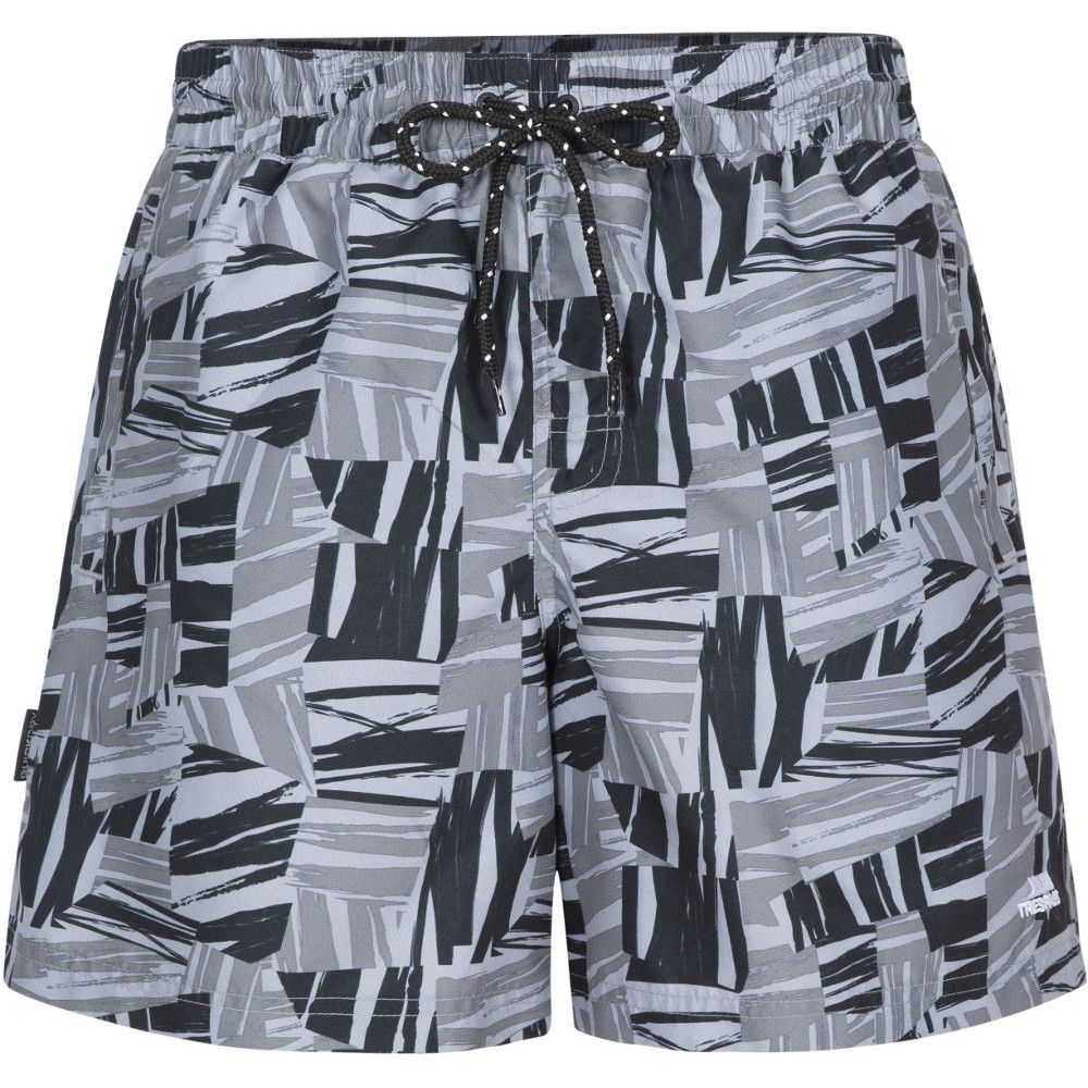 The Rand mens board shorts are expertly woven in a mid-length design from a microfiber material that boasts Quickdry fabric technologies. The swim shorts feature an elasticated waist with adjustable inner drawstring, 2 side pockets, 1 rear pocket, an inner mesh lining and are decorated with an all-over geometric print pattern and a logo stamp at the hem. You certainly won't forget to pack this bright pair - and not just because of their print!