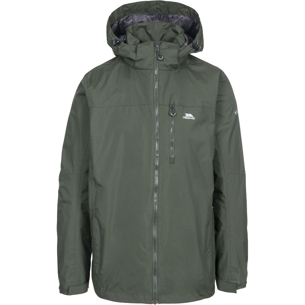 The Hamrand men's jacket is expertly woven from fully waterproof and windproof fabric technologies, featuring a zip-off hood, long sleeves, elasticated cuffs with touch fastening tab adjusters, 2 side zip pockets, 1 zip chest pocket and a full zip front fastening. Finally, a chance to invest in more pockets to store all your Trespass savings in! It's about time.