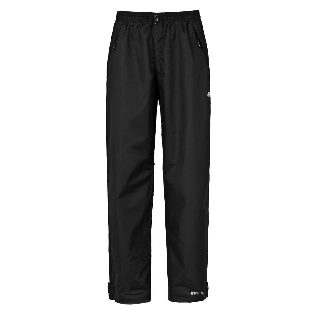 Corvo Waterproof Breathable Walking Trousers. Mesh Polyester Lining, Front Flat Waist with Elastic Back & Belt Loops, Side Ankle Waterproof Zips, Front Fly Opening, Two Pockets.