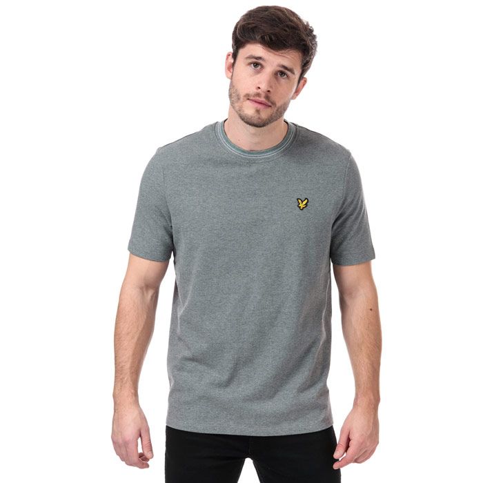 Men's Lyle And Scott Tipped T-Shirt in Grey Marl