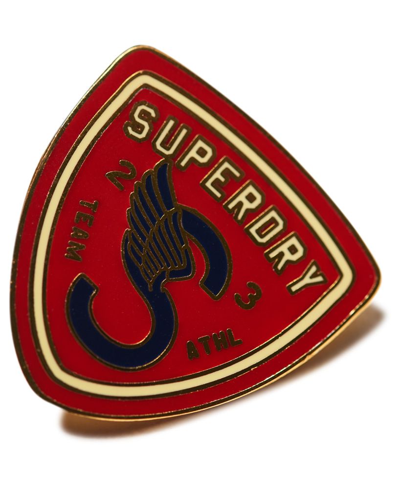 Superdry custom pin badge pack. Customise any piece of clothing this season with these varsity style pin badges. Including 5 different badges, the pack is perfect for making any item your own.