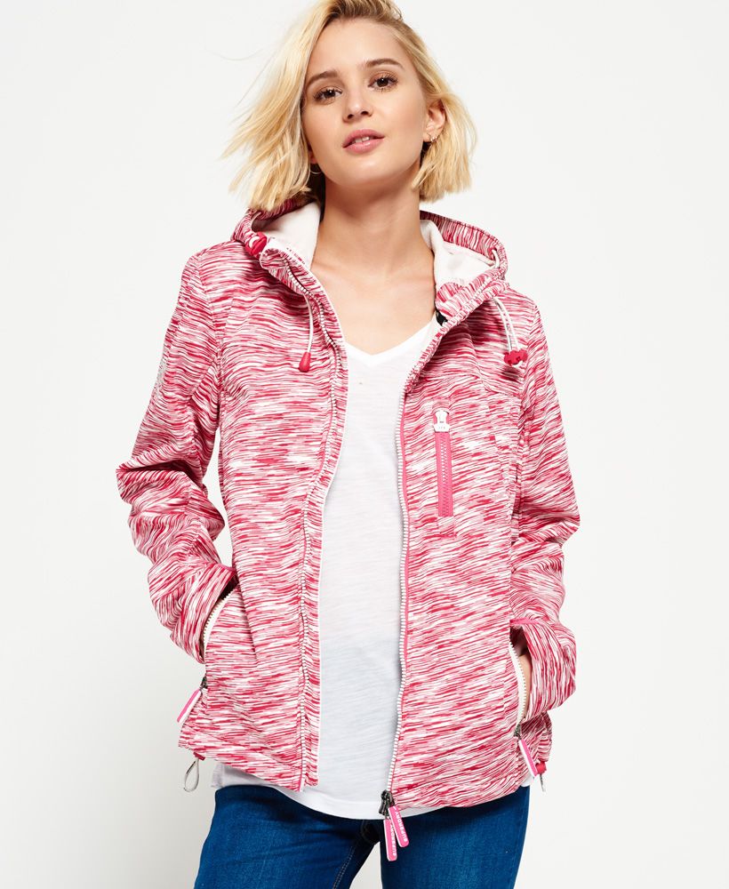 Superdry women’s SD-Windtrekker jacket. Part of the iconic wind family and inspired by technical hiking wear, the SD-Windtrekker is a soft-shell, lightweight jacket designed not only for practicality but also to keep you warm. Featuring a two-way zip fastening and three zipped front pockets as well as a bungee cord hem and collar. The cuffs are adjustable with hook & loop straps. Inside, the jacket is lined in a contrast colour fleece and mesh, with a headphone cable eyelet in the chest pocket. The SD-Windtrekker jacket is finished with embroidered Superdry logos and branded zip toggles.Model wears: Small Model height: 5’ 11” (180cm) Model chest size: 32