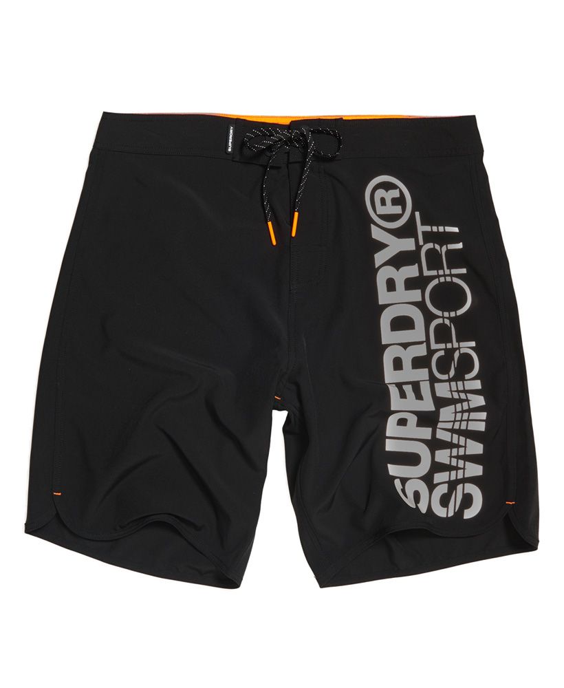 Superdry men’s Deep-Water Board shorts. Ideal for swimming and made from 4-way stretch fabric, these board shorts feature hook & loop and lace fastening and one back pocket. The board shorts and finished with a rubber Superdry logo tab on the waist and a Superdry swimsport logo print along one leg.Please note due to hygiene reasons, we are unable to offer an exchange or refund on swimwear, unless they are sealed in their original packaging. This does not affect your statutory rights.