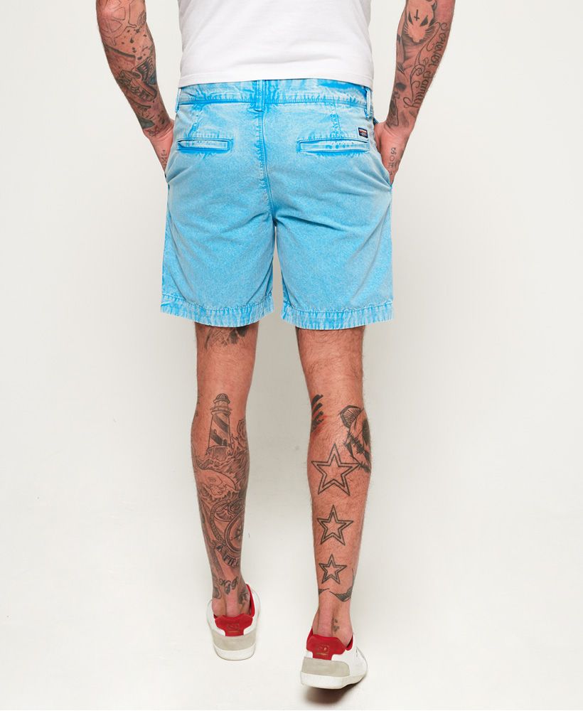 Superdry men’s Nue Wave wash shorts. A summer staple, these shorts feature our classic five pocket design, button fly fastening and belt loops. These shorts are finished with a Superdry International logo badge above on one back pocket and logo tab on one front pockets.