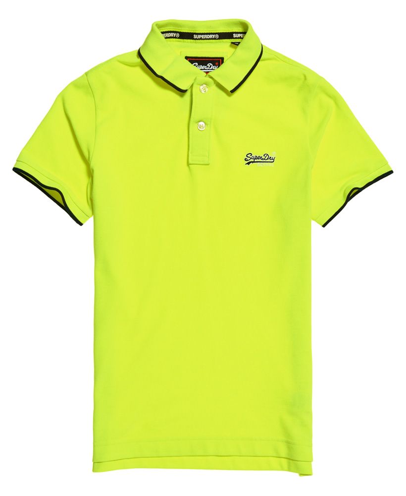 Superdry men's Hyper Classic pique polo shirt. This classic pique polo shirt features a two button fastening, split side seams and is completed with an embroidered Superdry logo on the chest.