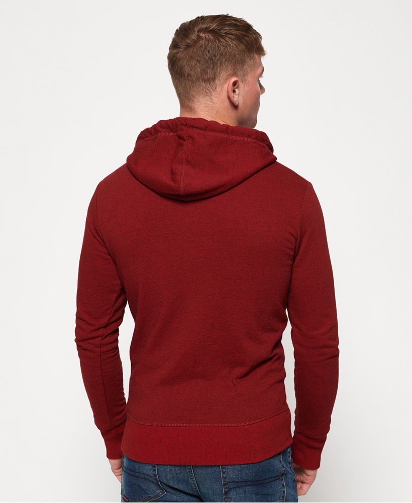 Superdry men’s Heritage Classic zip hoodie. This zip hoodie features a draw cord adjustable hood, a Superdry logo across the chest in a cracked print and a Superdry tab on the cuff. The hoodie has been finished with ribbed cuffs and hem for a flattering fit and two front pockets for practicality.