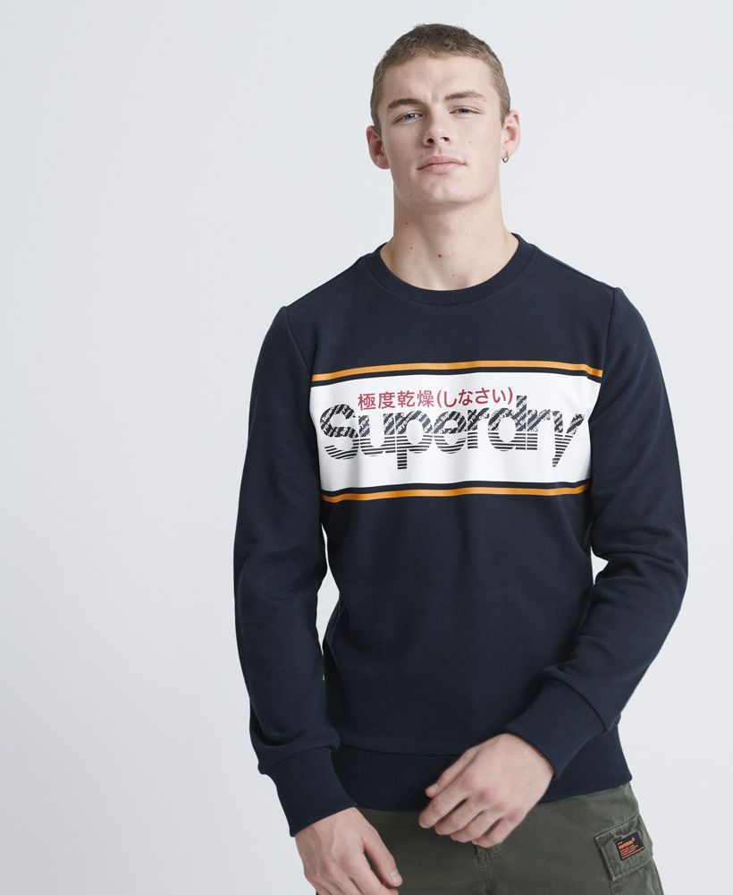 Superdry Core Logo Stripe Loopback Crew Sweatshirt