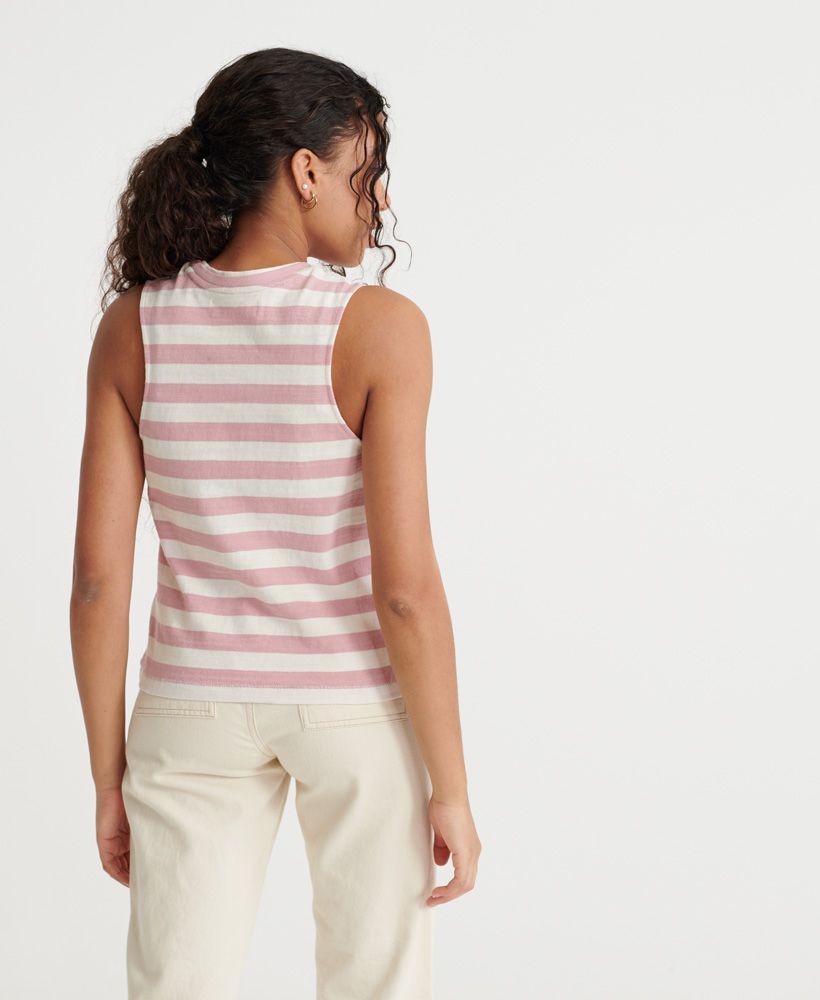 Stripe a pose this summer in the Summer Stripe vest. This premium cotton vest features an all over striped design and crew neckline.Crew necklineAll over striped designSignature logo tab