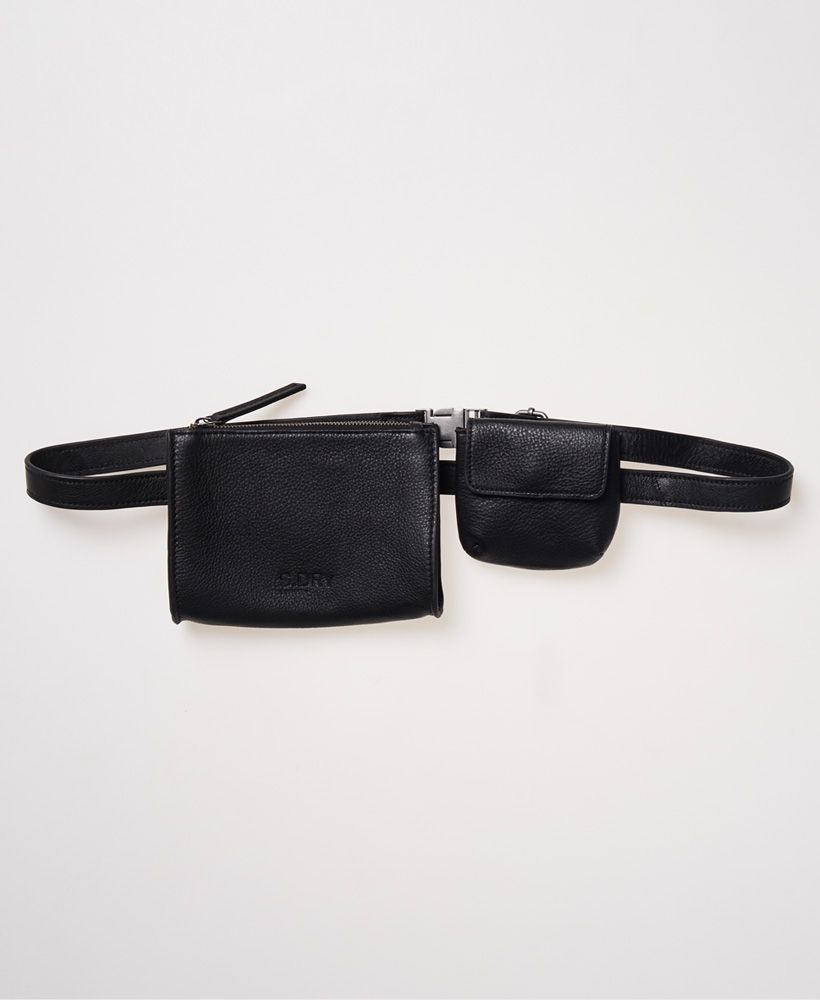 A sophisticated twist on the classic bumbag, the Utility Belt Bag features 2 in 1 with a main zip compartment and a separate Popper coin purse.100% LeatherAdjustable belt strapZip and popper fasteningBag measures = H x 15cm D x 4cm L x 19cmCoin Purse measures = H x 12cm D x 3cm L x 12cm