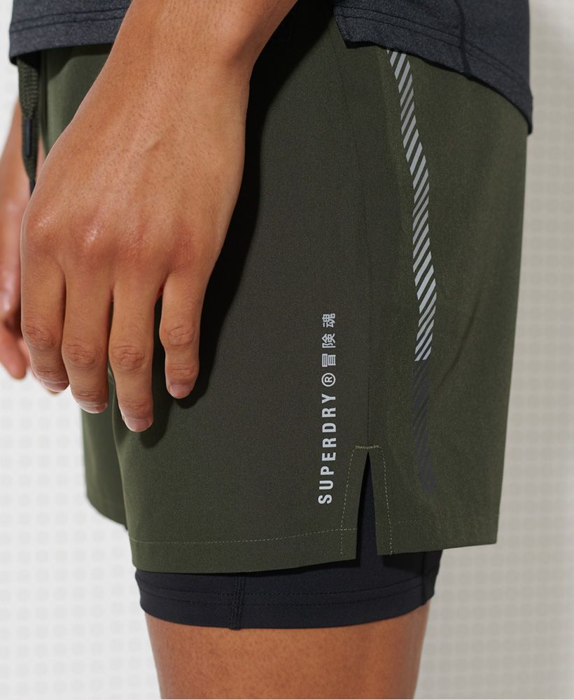These double layer shorts allow for full muscle support while you train all while keeping comfort in mind.Relaxed: A classic fit. Not too slim, not too tight – no distractions hereDouble layer designDrawstring waistOne zipped back pocketReflective detailingStay dry fabric