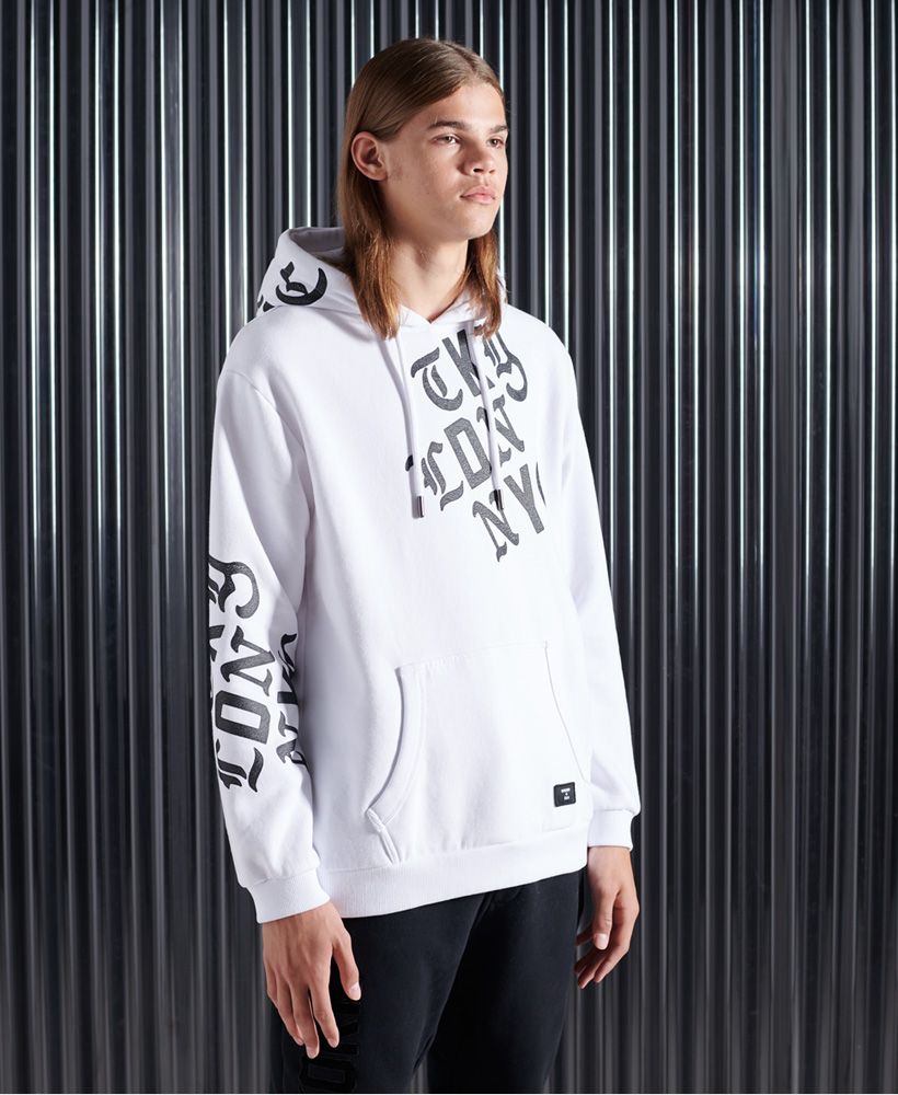 Not your average hoodie, the Mono urban hoodie features a range of textured graphics allowing you to stand out in style this season.Oversized fit – exaggerated and super relaxed, let your style flowDrawstring hoodFleece liningFront pouch pocketRibbed cuffs and hemTextured graphicsSignature logo patch