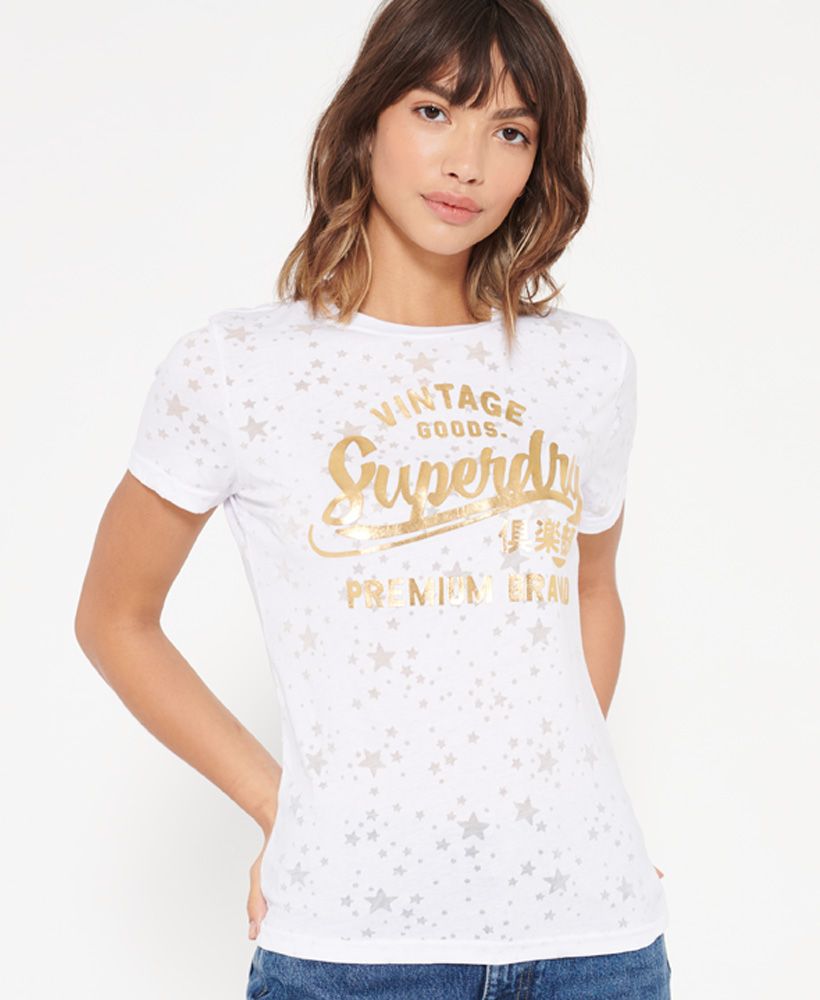 A classic tee with a twist; the Vintage Goods star T-shirt features short sleeves, a crew neck, an all over burnt out star print and a textured logo.Crew neckShort sleevesAll over burnt out star printTextured logo