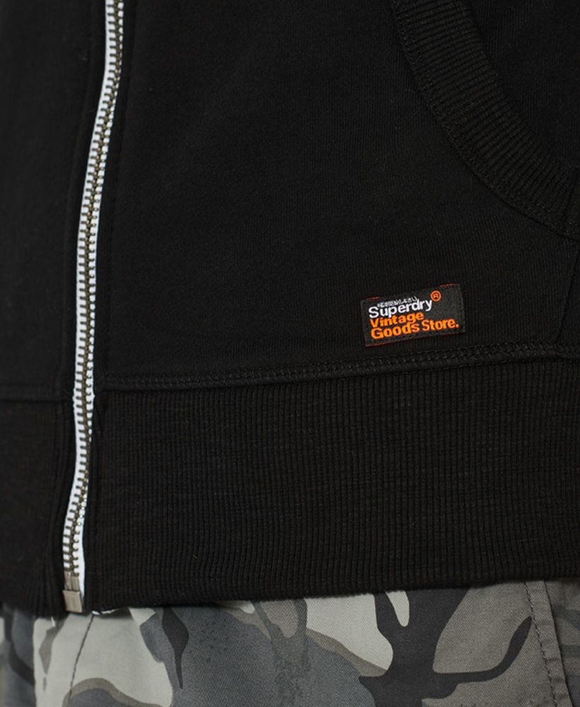 Show your Superdry pride with the Vintage Logo 1st Lightweight zip hoodie, featuring textured branding throughout, and a lightweight loopback lining.Zip fasteningDrawstring hoodRibbed cuffs and hemTwo pocketsLoopback liningTextured graphicsSignature logo patch