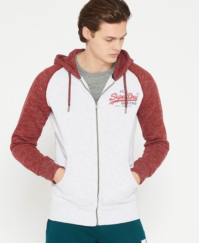 Nothing says iconic more than our Vintage Logo. Be part of our Superdry family with the Vintage Logo Premium Goods Zip Hoodie.Slim fit – designed to fit closer to the body for a more tailored lookZip fasteningLong sleevesRibbed cuffs and hemDrawstring hoodTwo pocketsPrinted logo