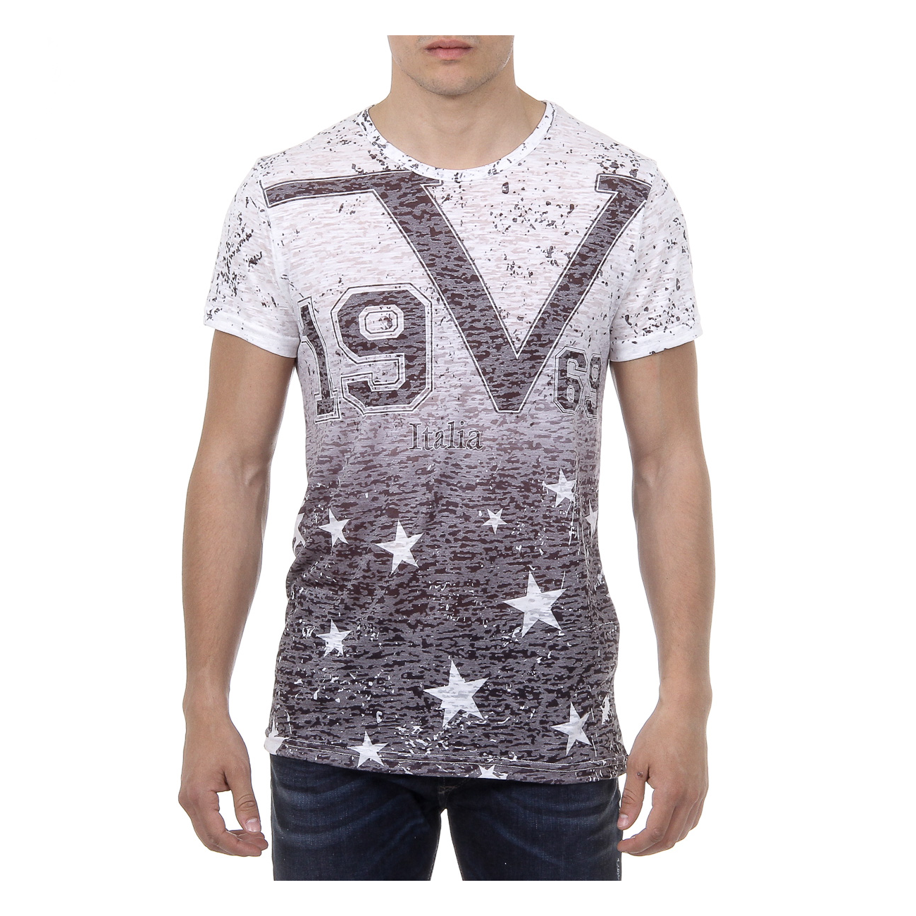 Short Sleeves Round Neck Multicolor DAVID