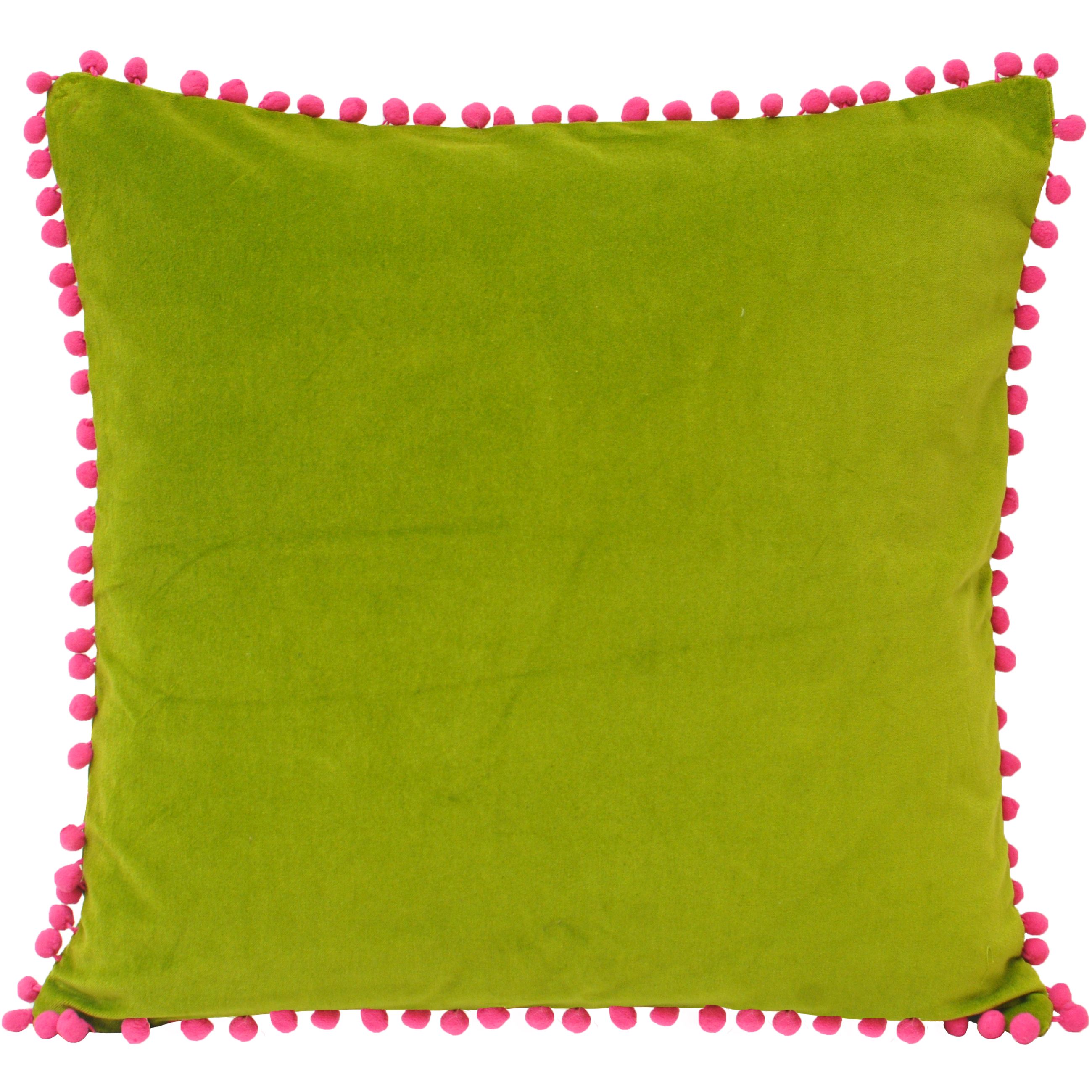 Bright and bold with a hint of bohemian charm, Paoletti Velvet Pompom cushion makes a striking entrance to your home. Featuring contrasting pompom detailing running around the entire edge of this unique cushion, it brings a shot of colour to your room, for a contemporary and creative display. Crafted from 100% cotton this cushion is a comfortable and cosy with a faux velvet front and reverse. In a range of bright and vibrant colours you'll find that this cushion will suit a range of interiors and give you that freshen up you've been waiting for. A hidden zip closure keeps your cushion pad safe and secure while the soft knife edging keeps this cushion unbearably snuggly. To look after this cushion and keep it looking bright dry clean only. Iron on a cool necessary when necessary.