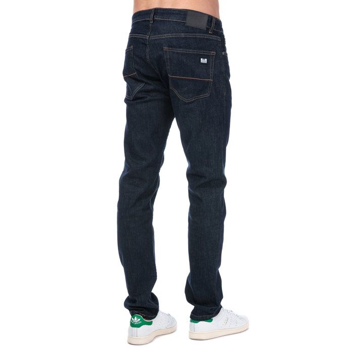 Mens Weekend Offender Tapered Fit Jeans in Denim<BR><BR>- Button fastening<BR>- Tapered fit<BR>- Contrast stitching<BR>- Five pocket design<BR>- Stretch material allows for a comfier fit<BR>- Branding to reverse waist<BR>- Inside leg 30in approximately<BR>- 99% Cotton  1% Elastane. Machine Washable<BR>- Ref: WDE01TDR<BR><BR>Measurements are intended for guidance only