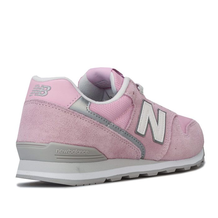 Womens New Balance 996 Trainers in oxygen pink - silver.<BR><BR>- Mesh upper with suede overlays.<BR>- Lace up fastening.<BR>- Padded collar and tongue.<BR>- Contrast heel patch.<BR>- Comfortable textile lining.<BR>- Removable cushioned sockliner.<BR>- Dual-density EVA midsole for lightweight cushioning.<BR>- Embroidered glitter accents.<BR>- New Balance branding at tongue  side and heel.<BR>- Durable rubber outsole.<BR>- Suede and textile upper  Textile lining  Synthetic sole.<BR>- Ref: WL996CLD