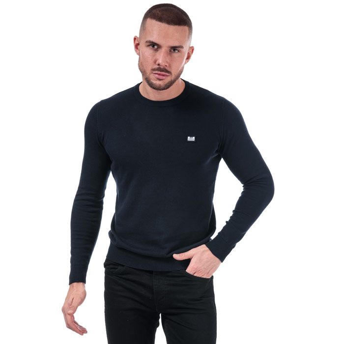 Mens Weekend Offender Silver Cotton Crew Knit. <BR>- Crew Knit Design <BR>- Ribbed cuffs & collar <BR>- Weekend Offender Logo to Chest<BR>- - 100% Cotton. Machine Washable <BR>- - Ref: WOSKW501